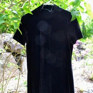 Black "Velvet" Turtle-neck Dress